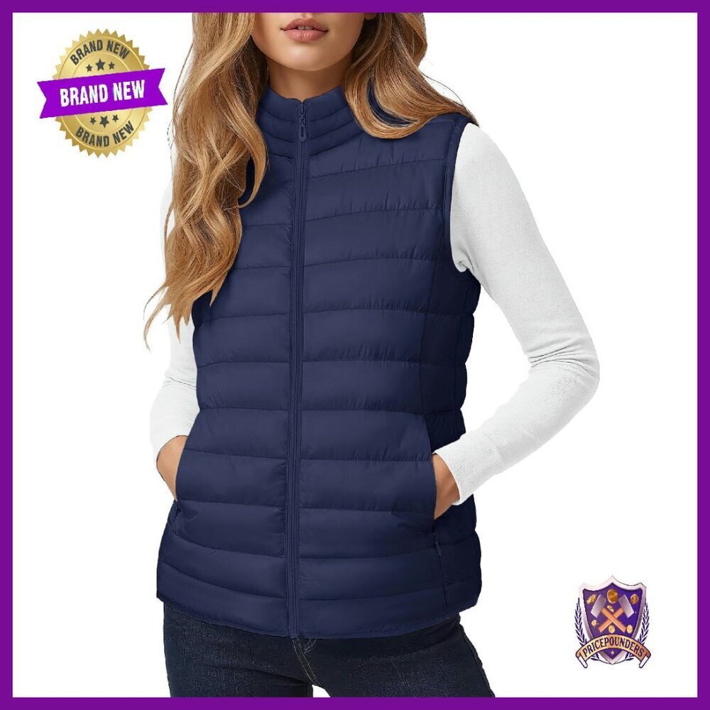 Women's Quilted Puffer Vest Lightweight Warm Sleeveless Jacket